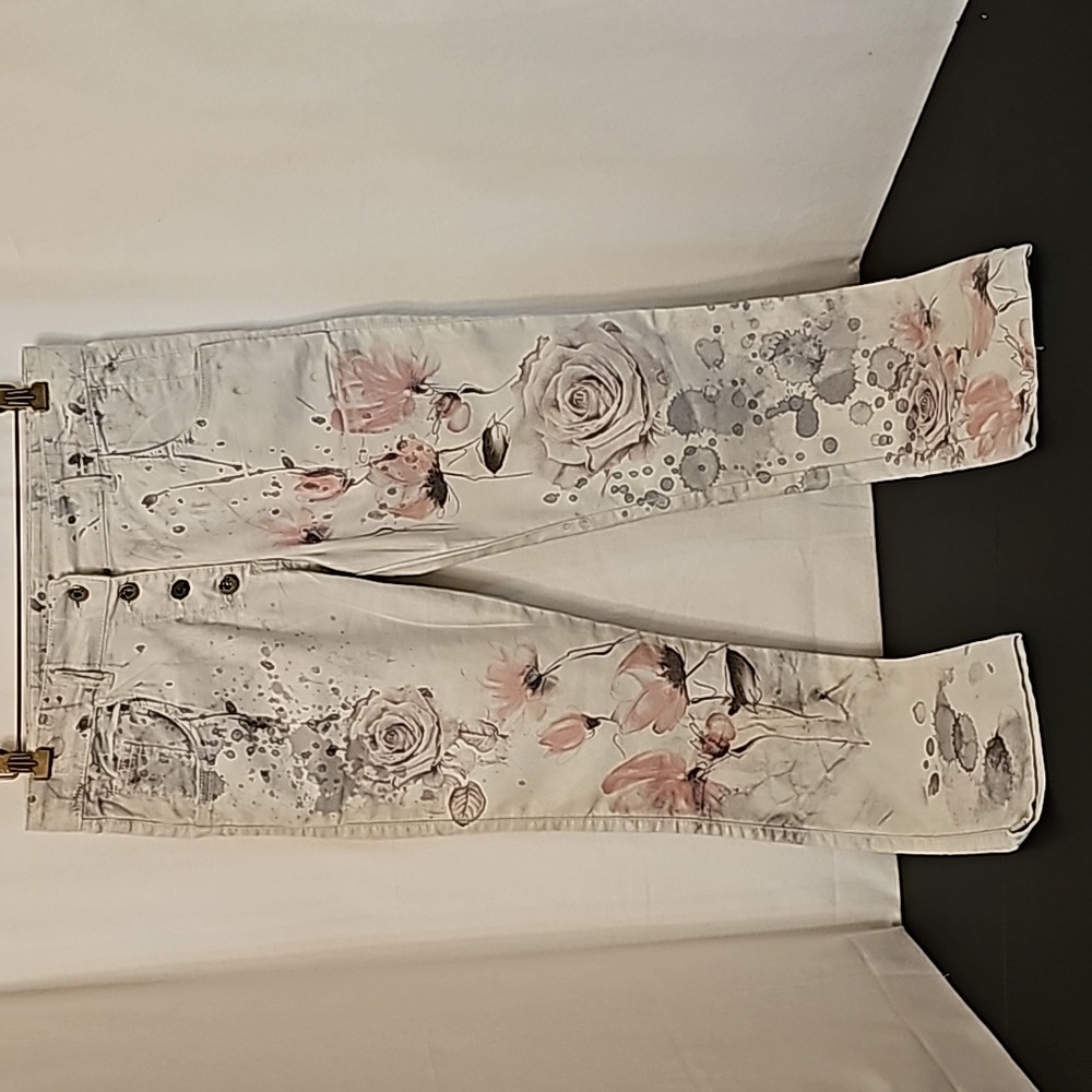 Gray Floral Pants